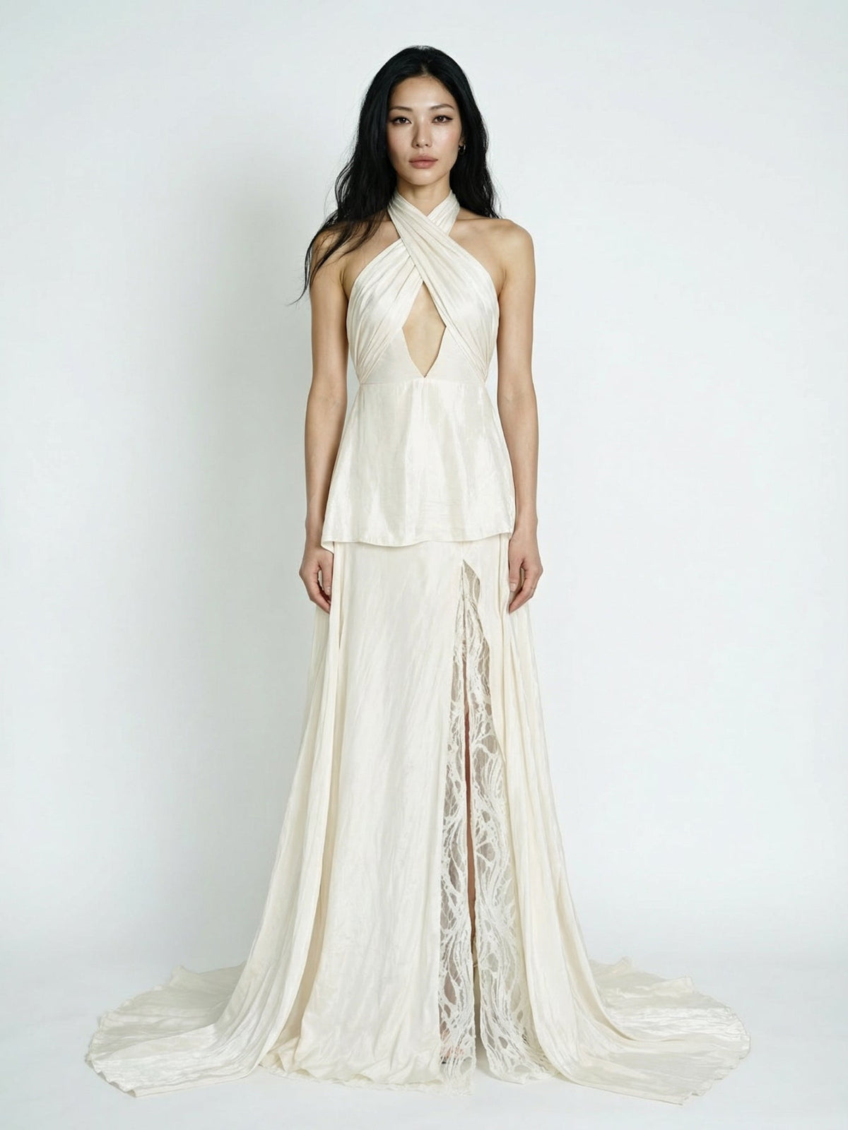 Ribbon Cross Strapless Dress