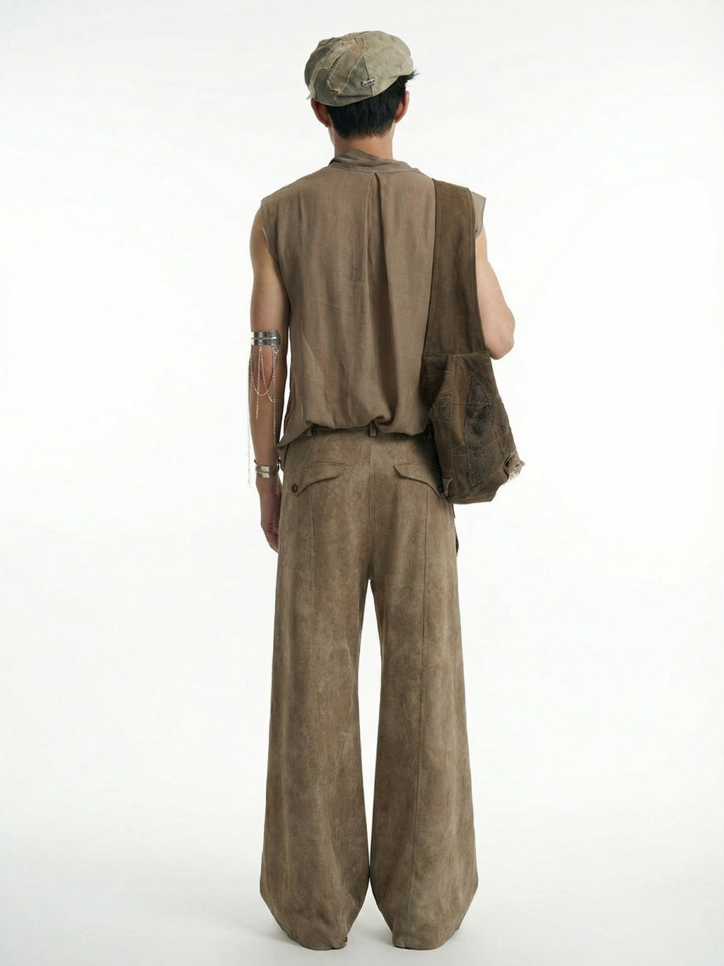 Textured Linen Scimitar Pants