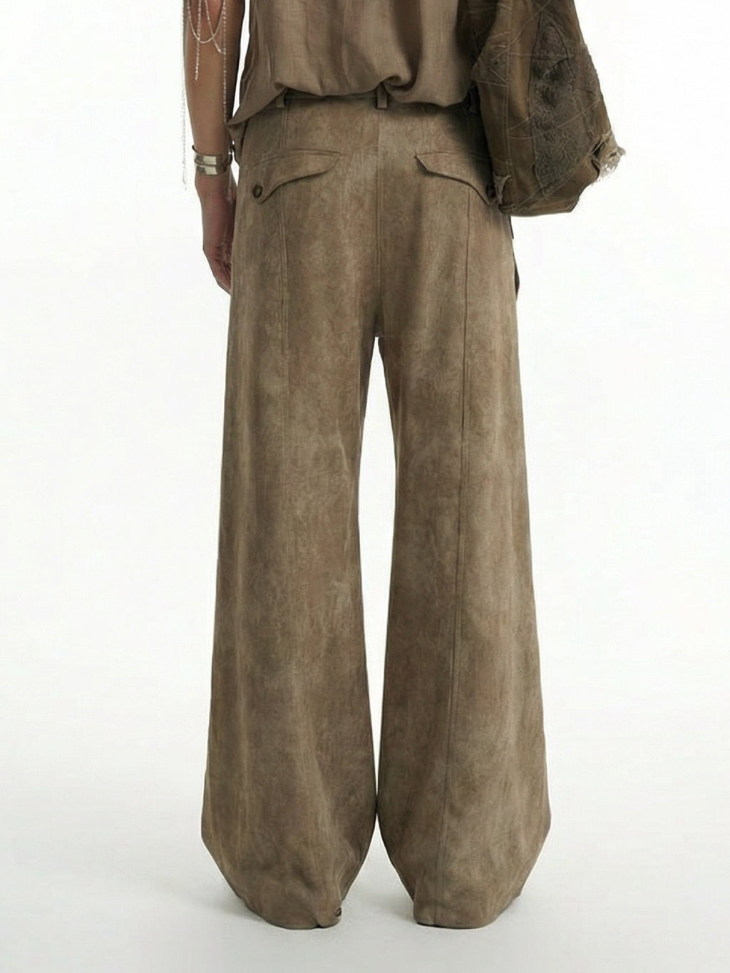 Textured Linen Scimitar Pants