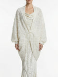 Fog White Pleated Shawl
