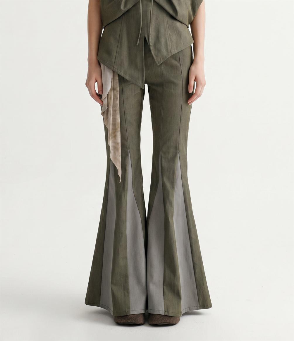 Spliced Flared Pants