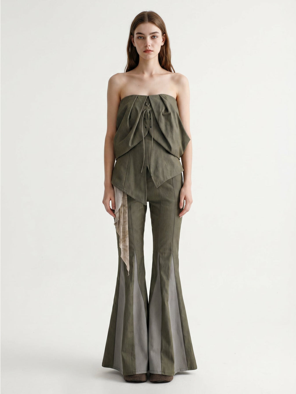 Spliced Flared Pants