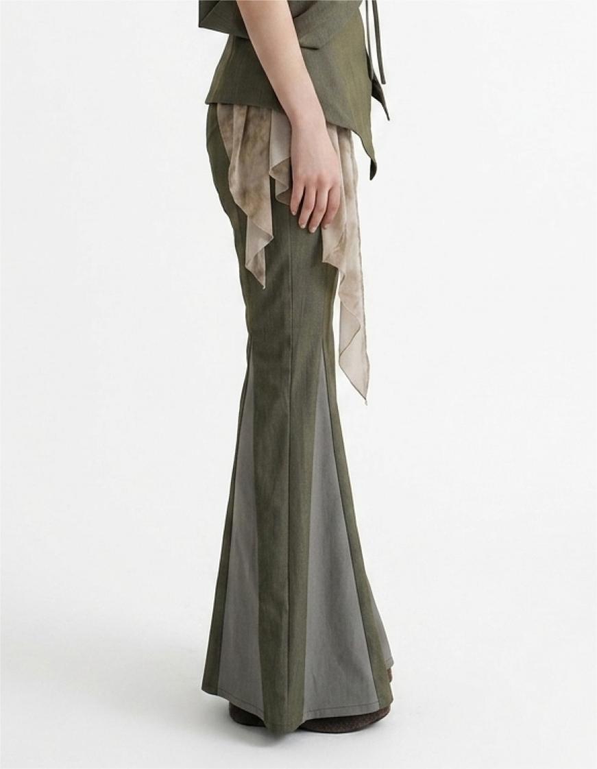 Spliced Flared Pants