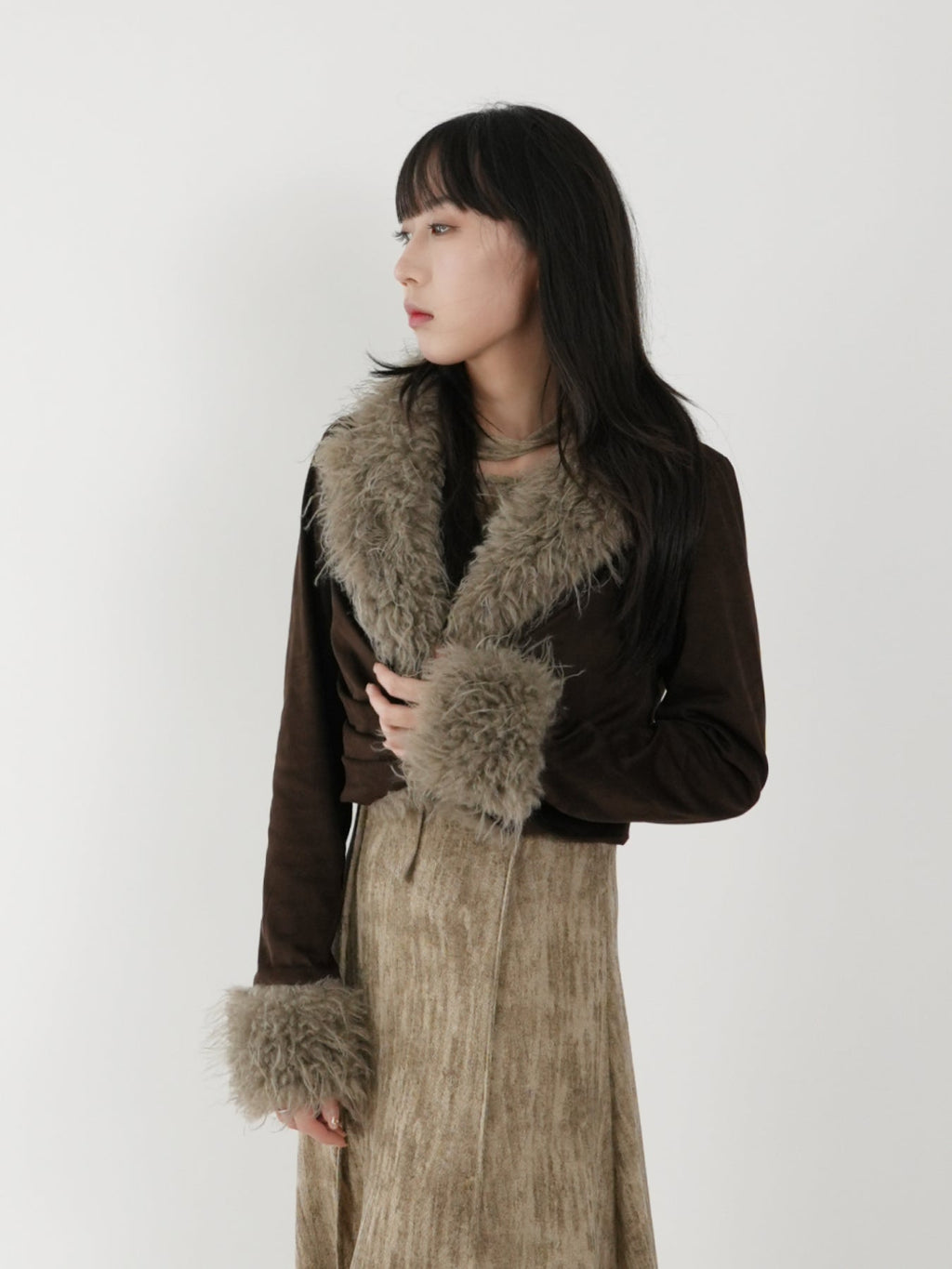 Pleated Frayed Suit