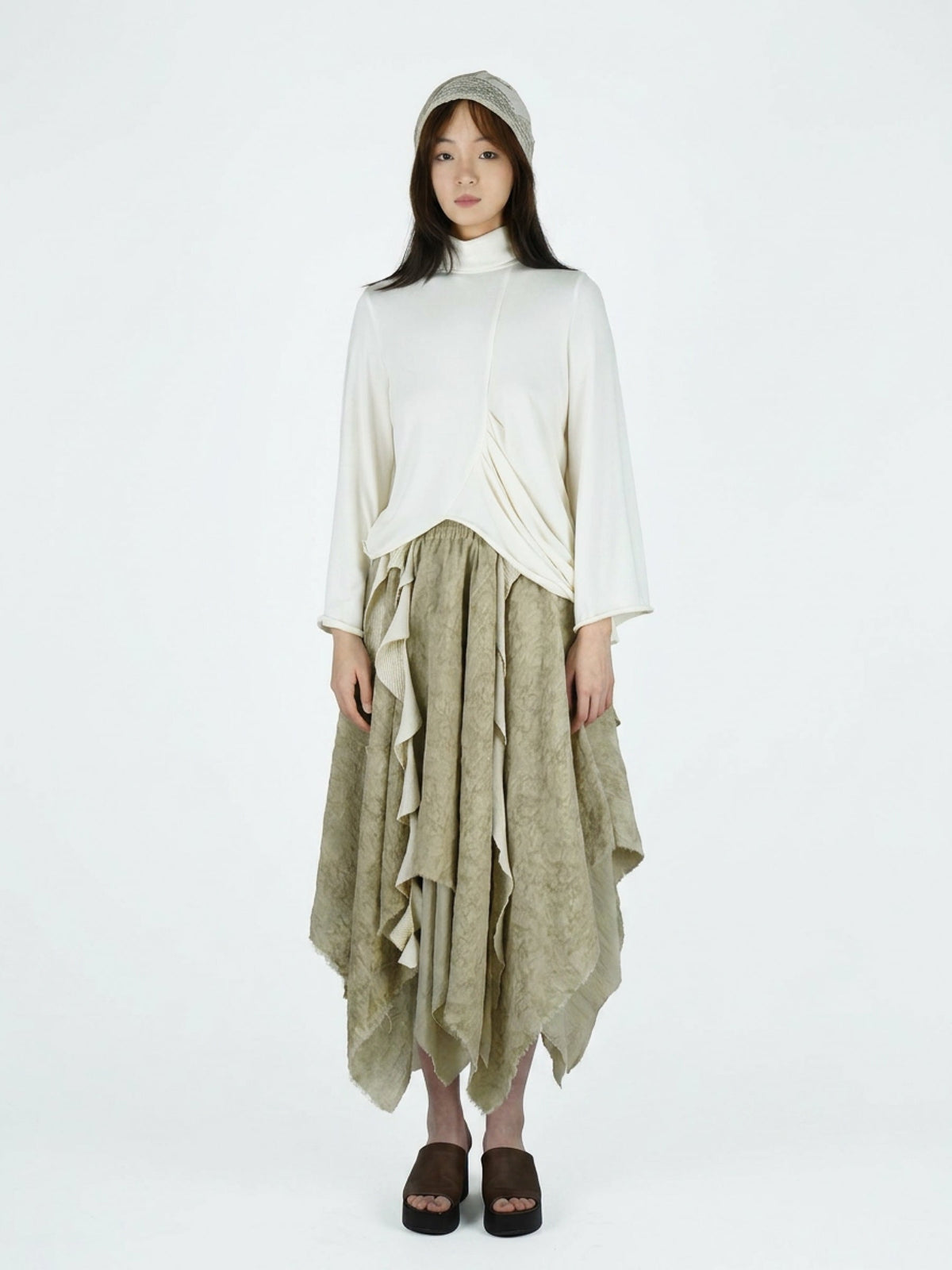 Turtleneck pullover sweatshirt