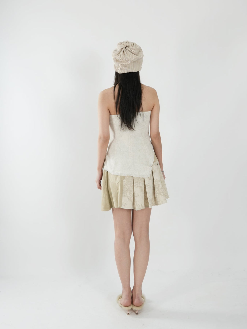 Cotton and linen tailored tube top