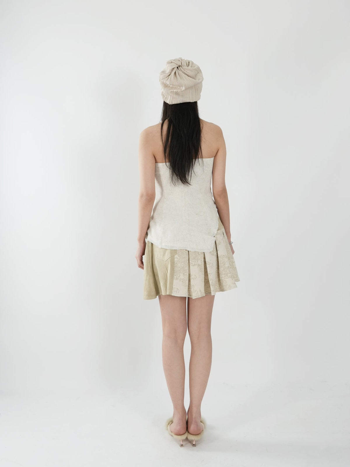 Cotton and linen tailored tube top