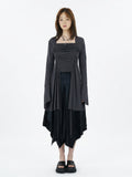 Drawstring ruffled top