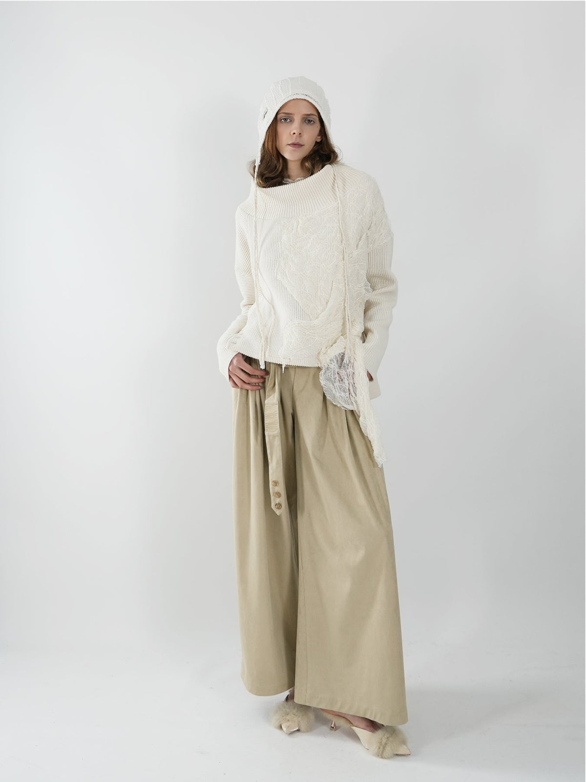 Waist-tie Wide-leg Pants