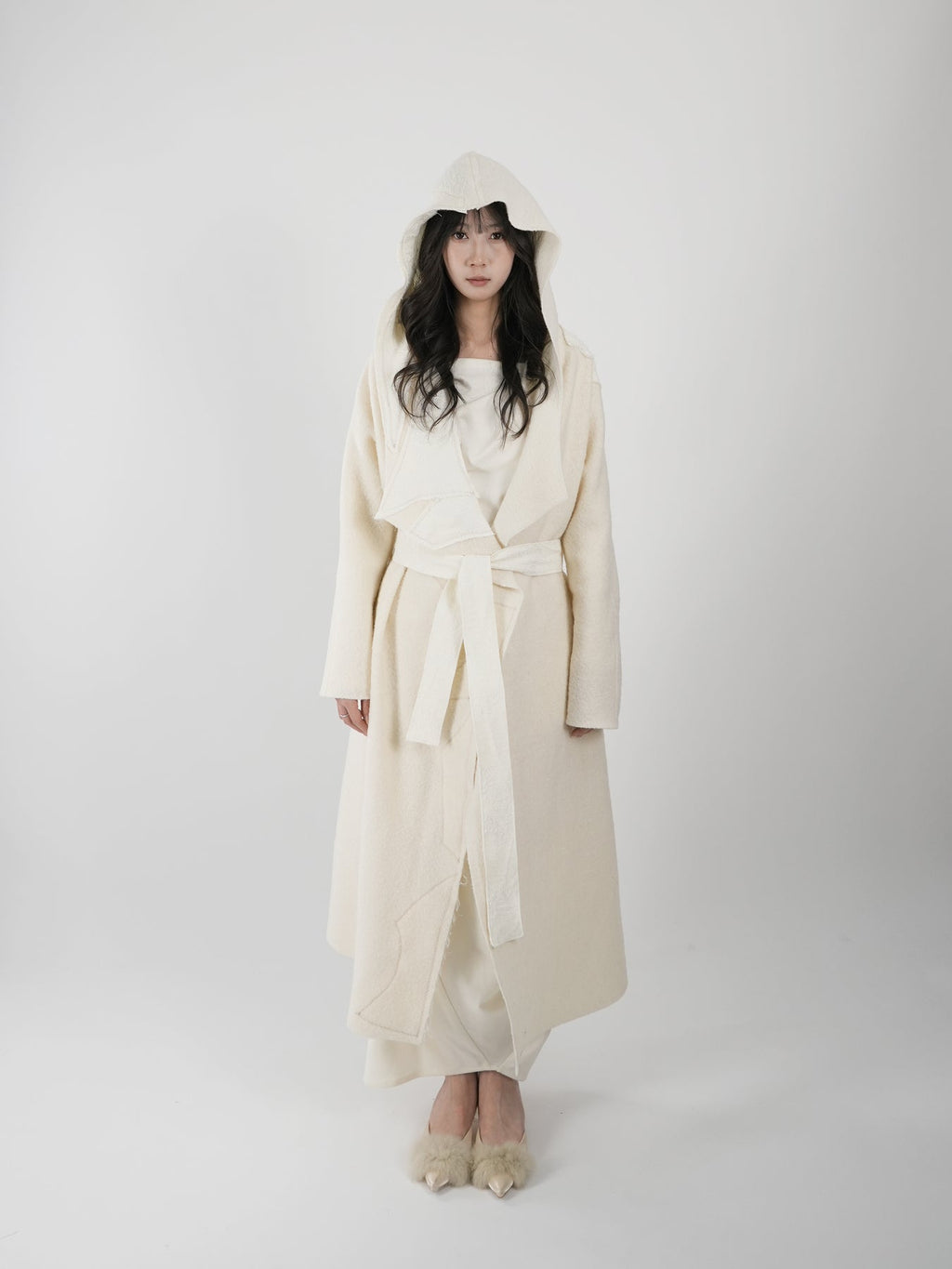 Lapel Collar Hooded Coat