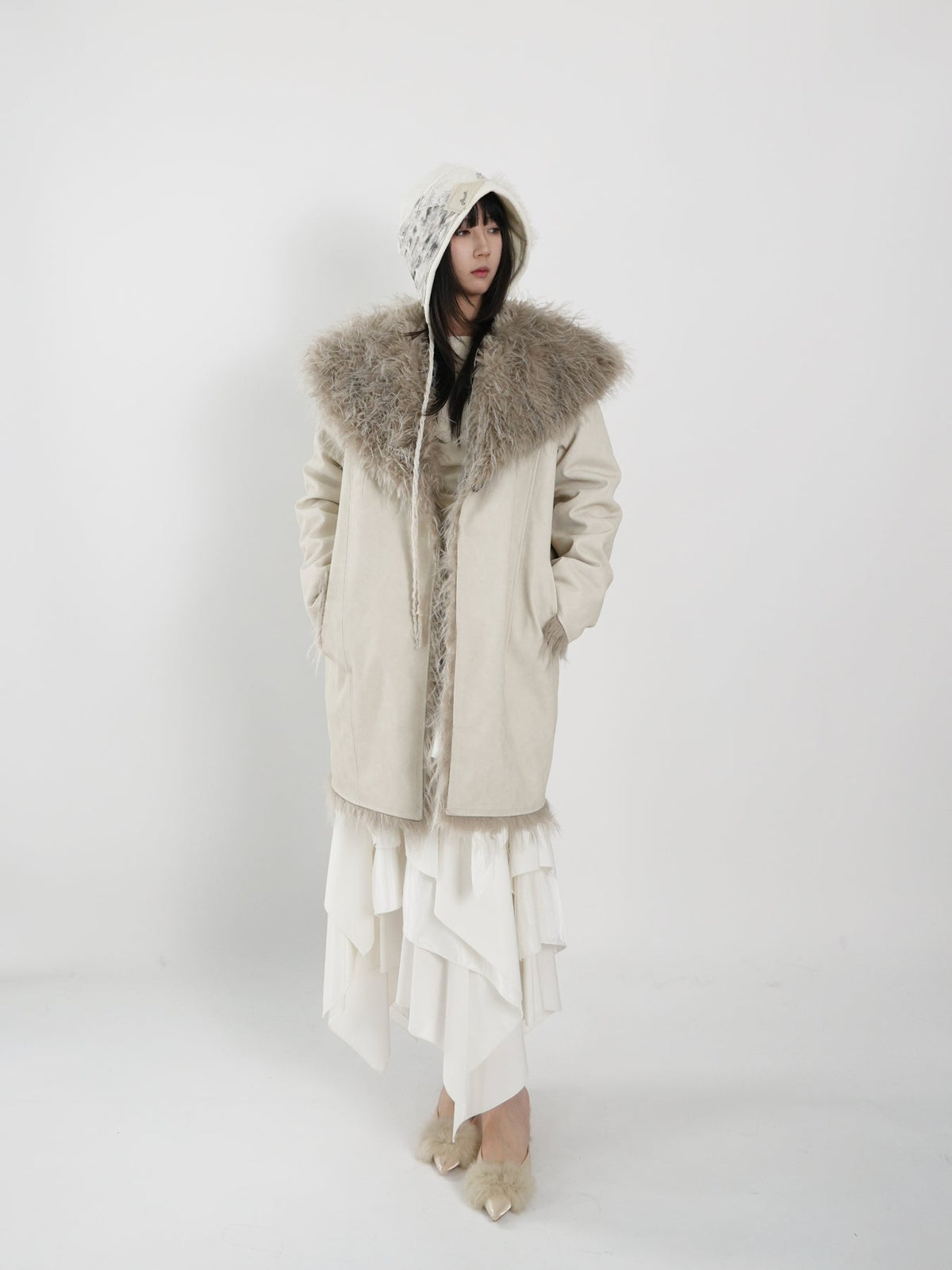 Lapel Stitched Long Coat