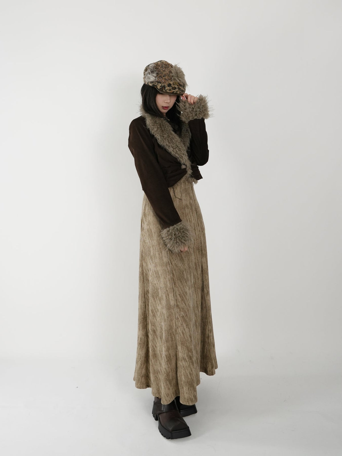 Pleated Frayed Suit