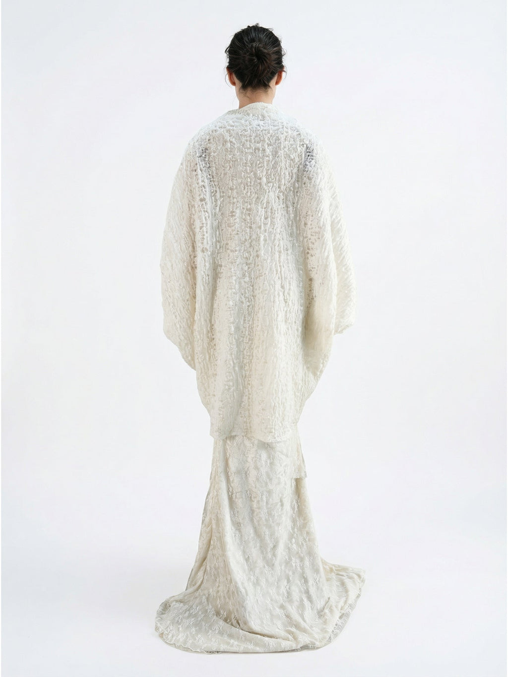 Fog White Pleated Shawl