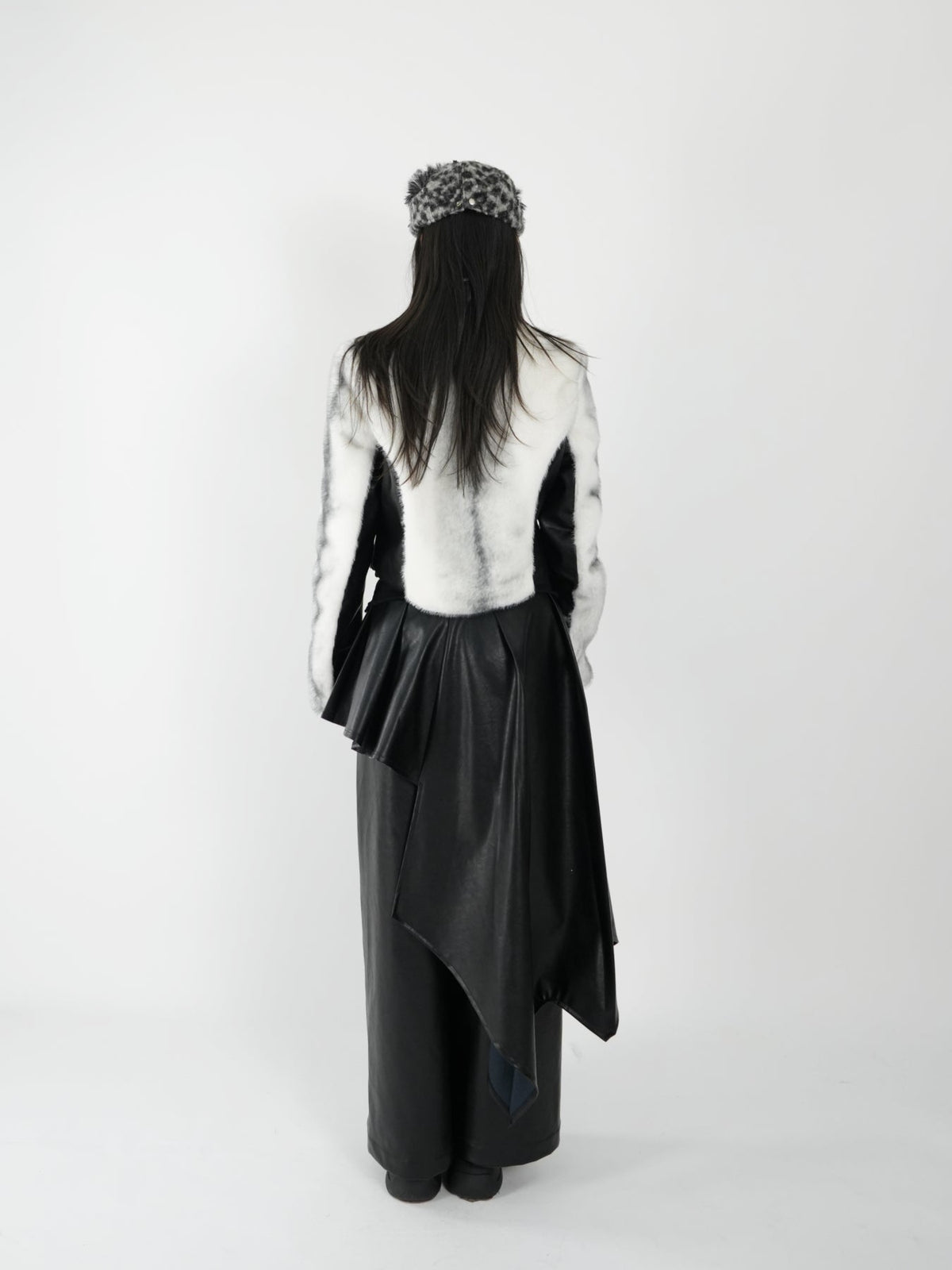 Peak Lapel Spliced Fur Suit