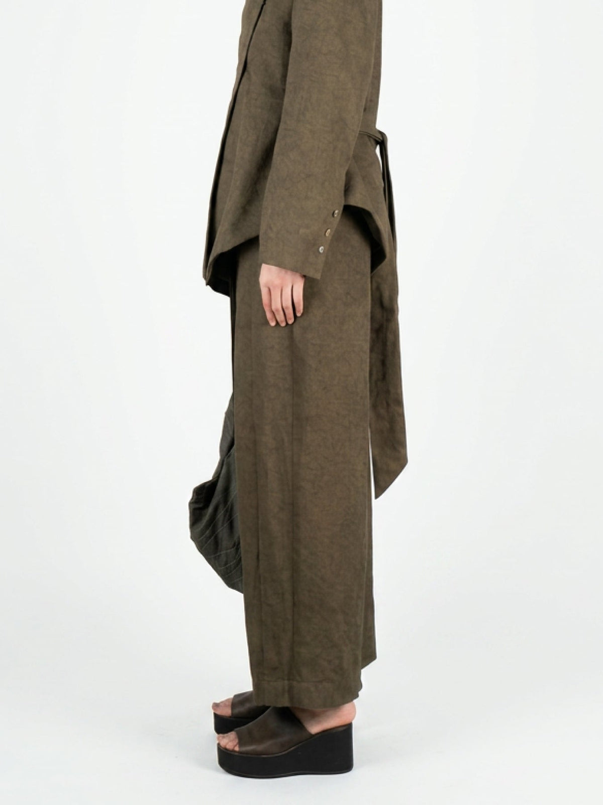 Brown straight-leg pants