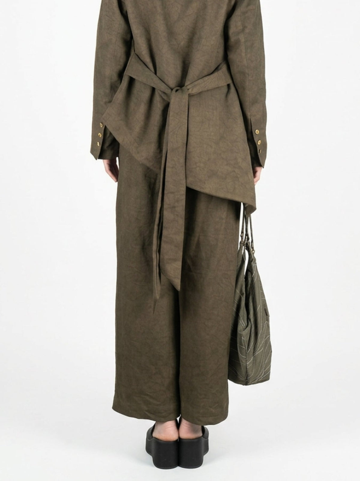 Brown straight-leg pants