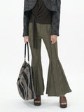 Ripped and frayed flared jeans