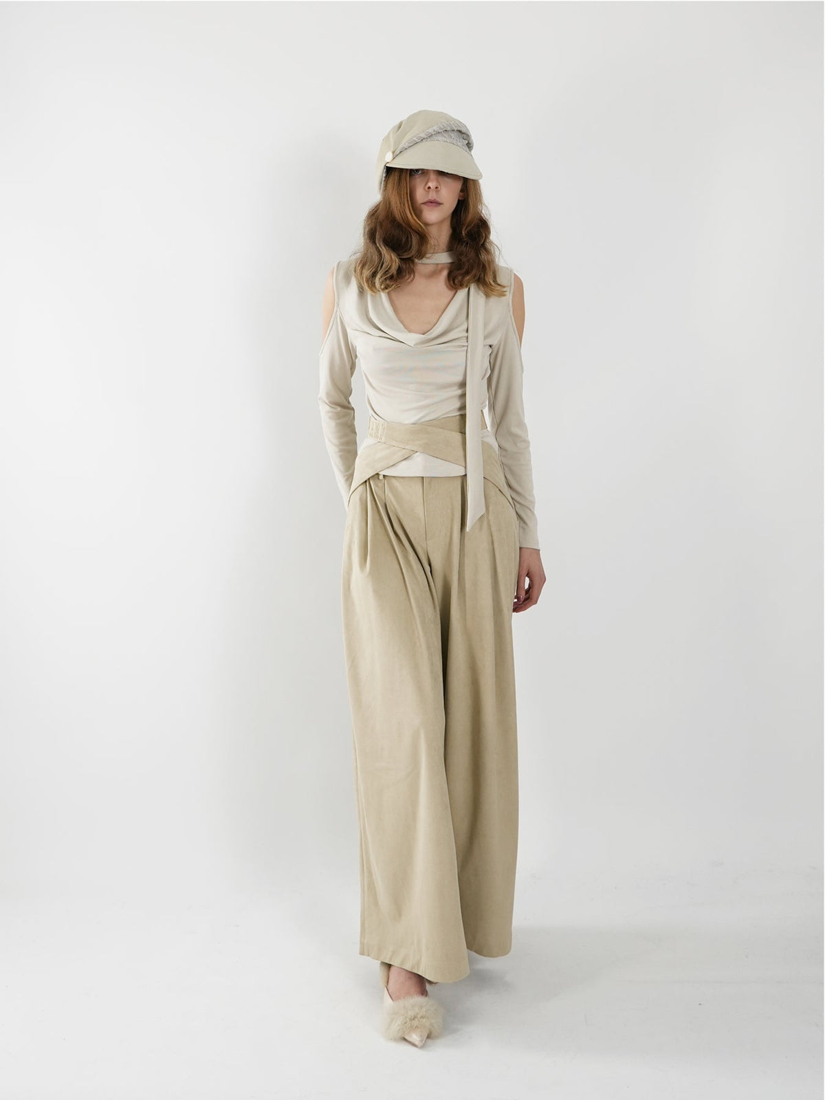Waist-tie Wide-leg Pants