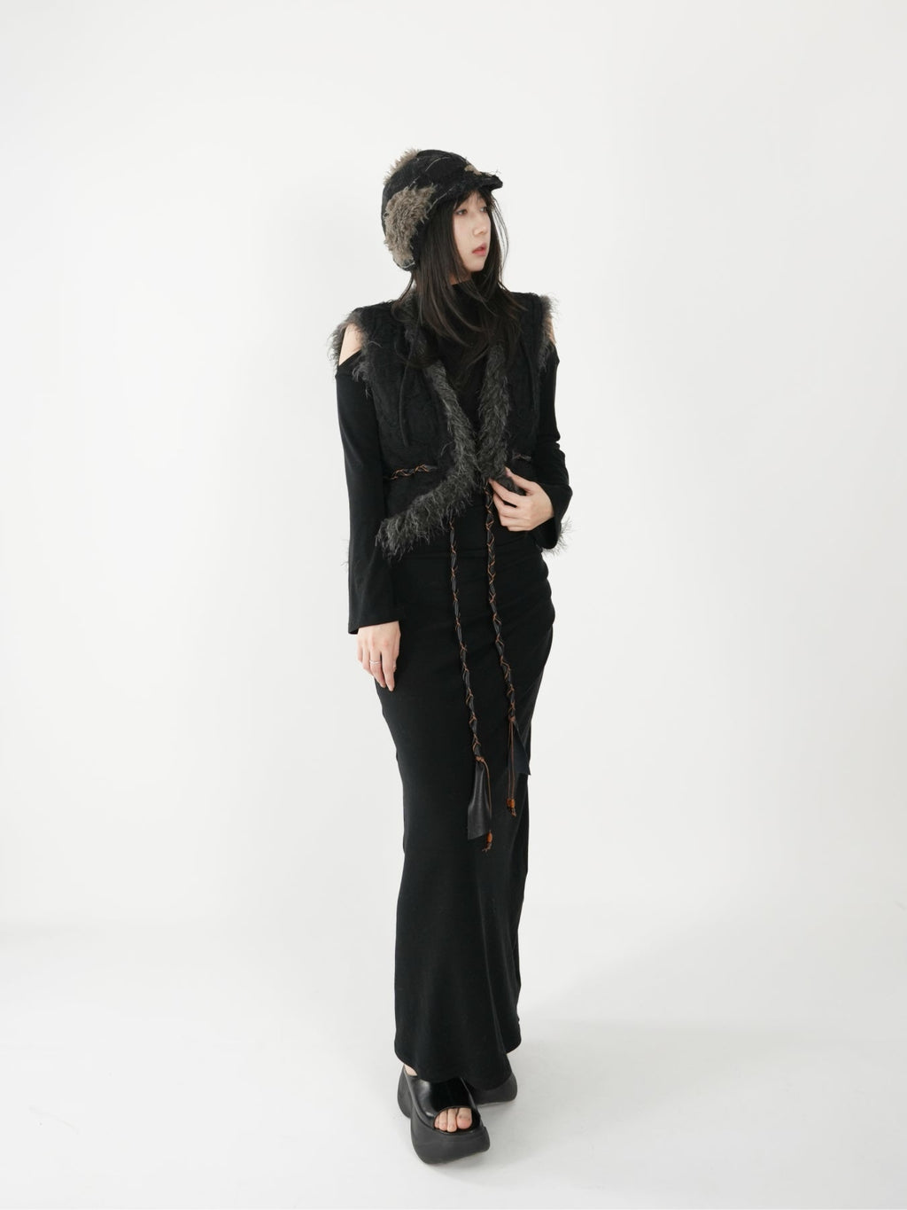 Fur Collar Vest