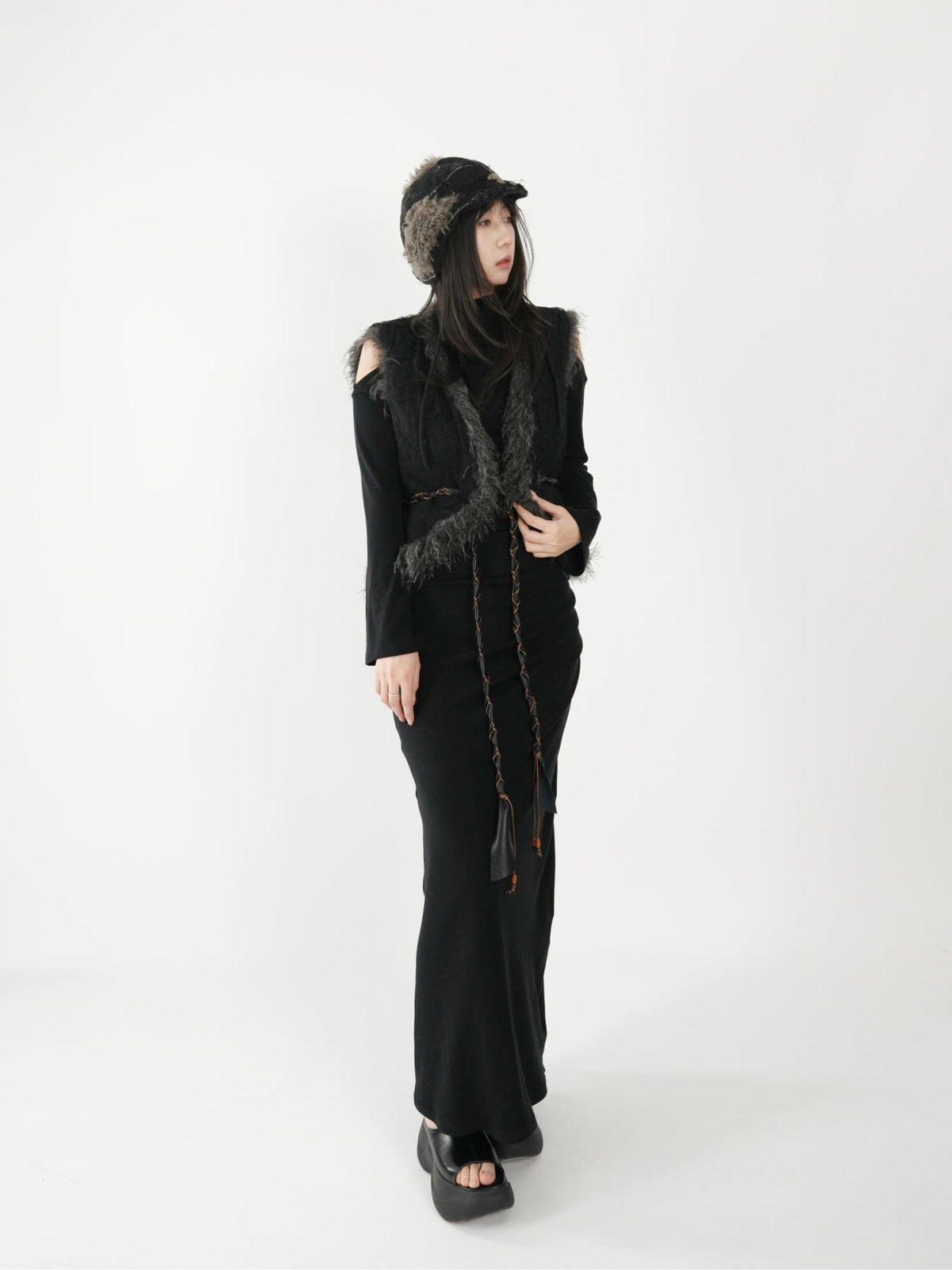 Fur Collar Vest