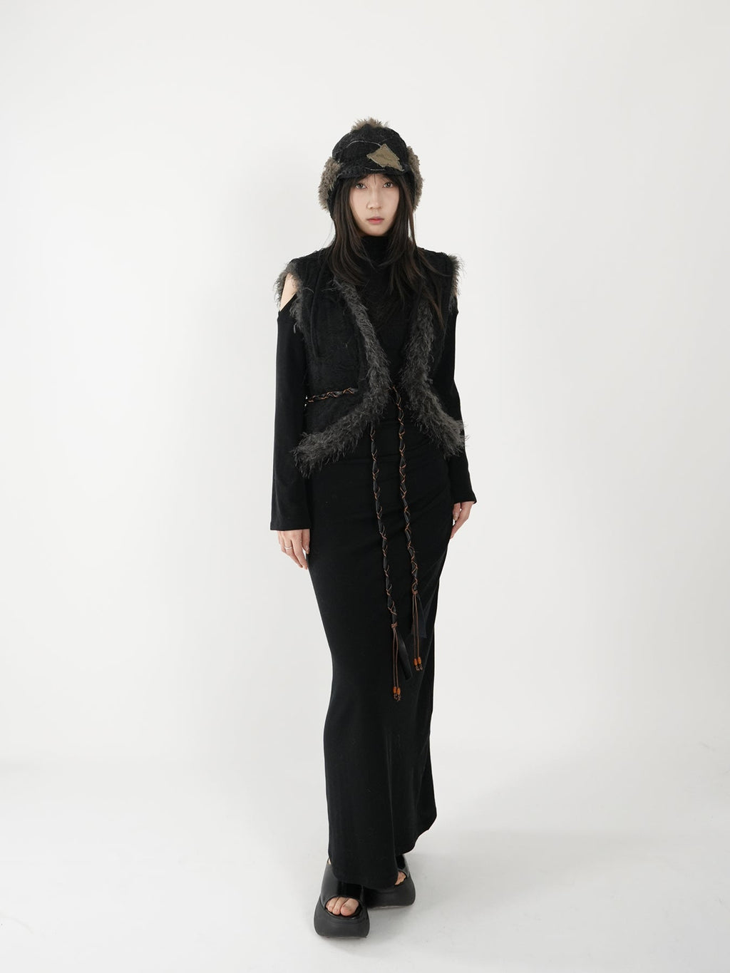 Fur Collar Vest