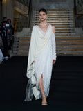 Asymmetric patchwork cape dress