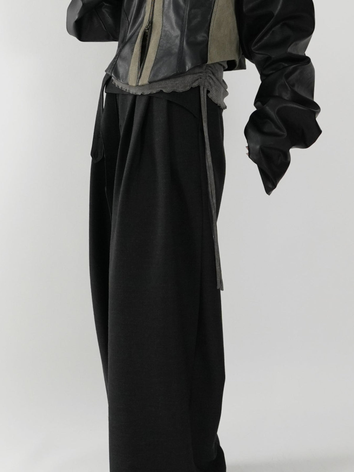 Waist-tie Wide-leg Pants