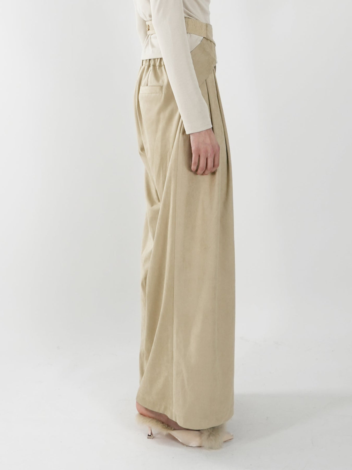 Waist-tie Wide-leg Pants