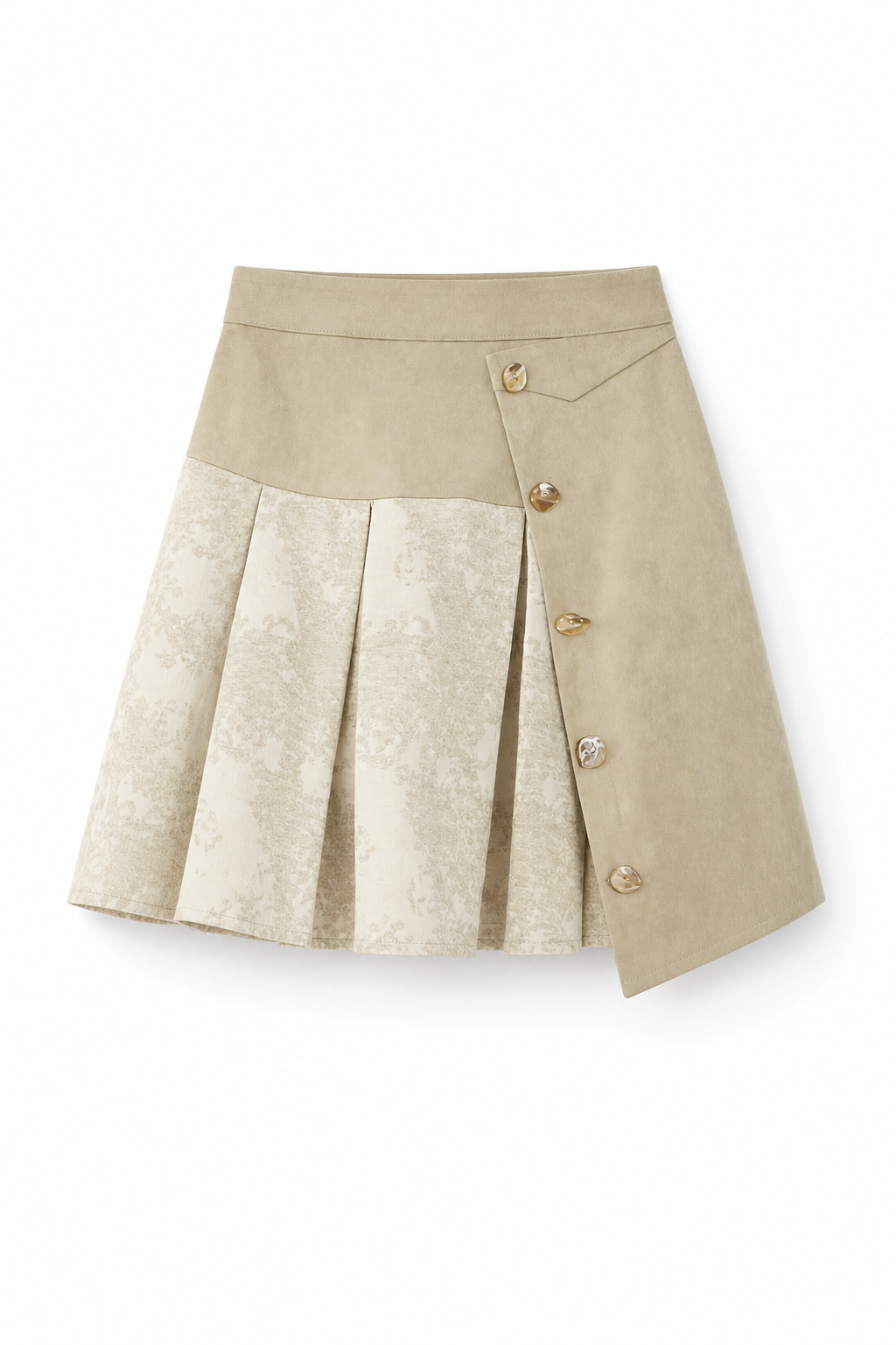 Asymmetric Pleated Skirt