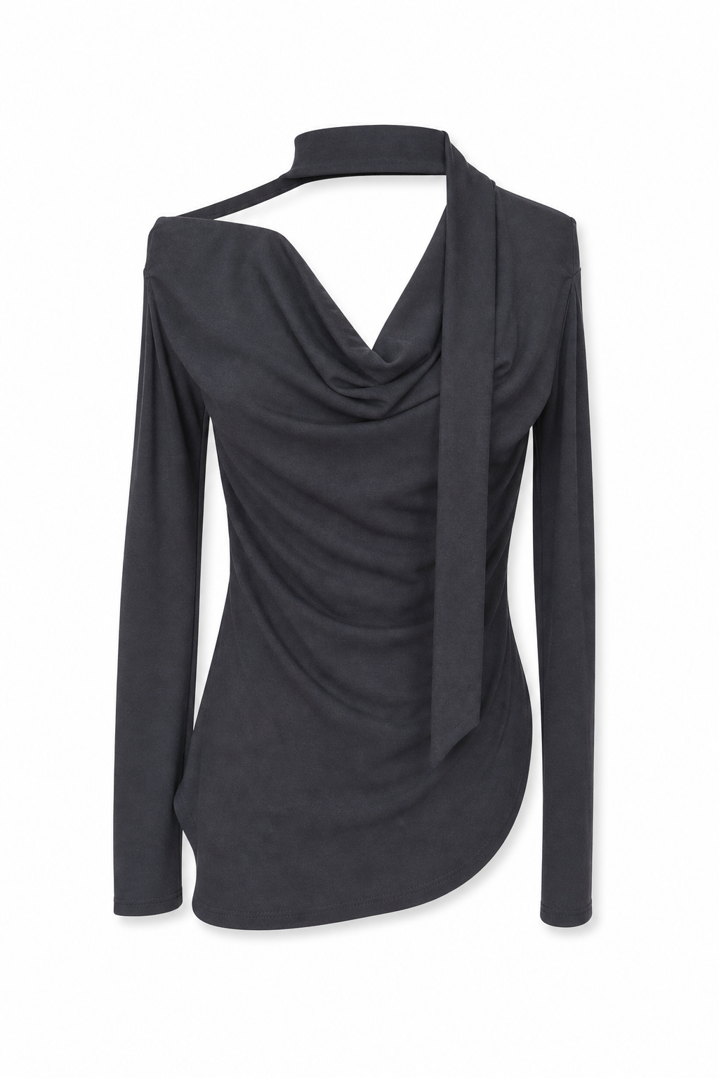 Off-Shoulder Cinched Knit Top