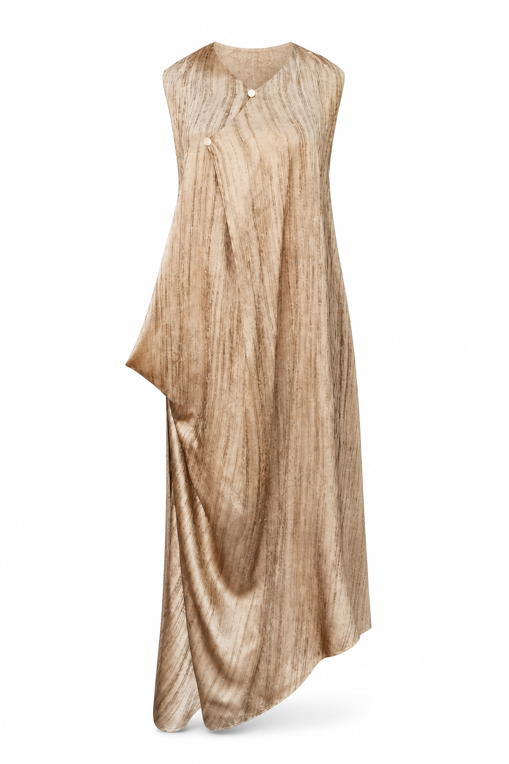 Satin Draped Maxi Dress