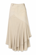 Asymmetric Patchwork Draped Skirt