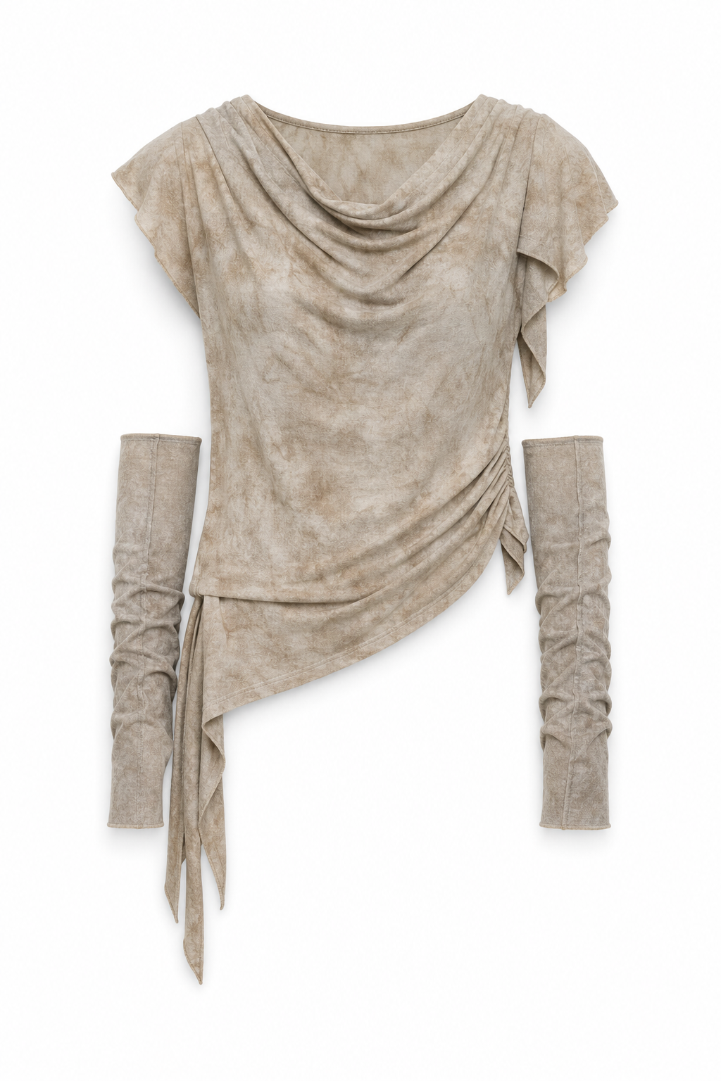 Distressed Tie-Dye Textured Top
