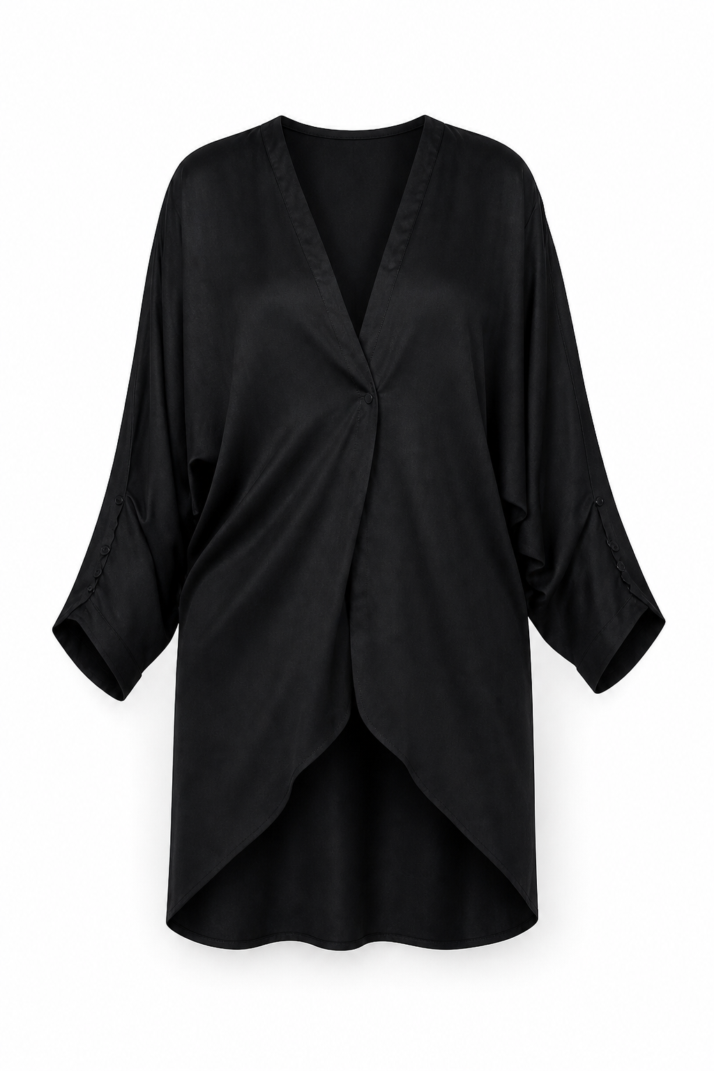 Textured Dye-Effect Draped Cardigan