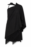 Draped One-Shoulder Gauze Top